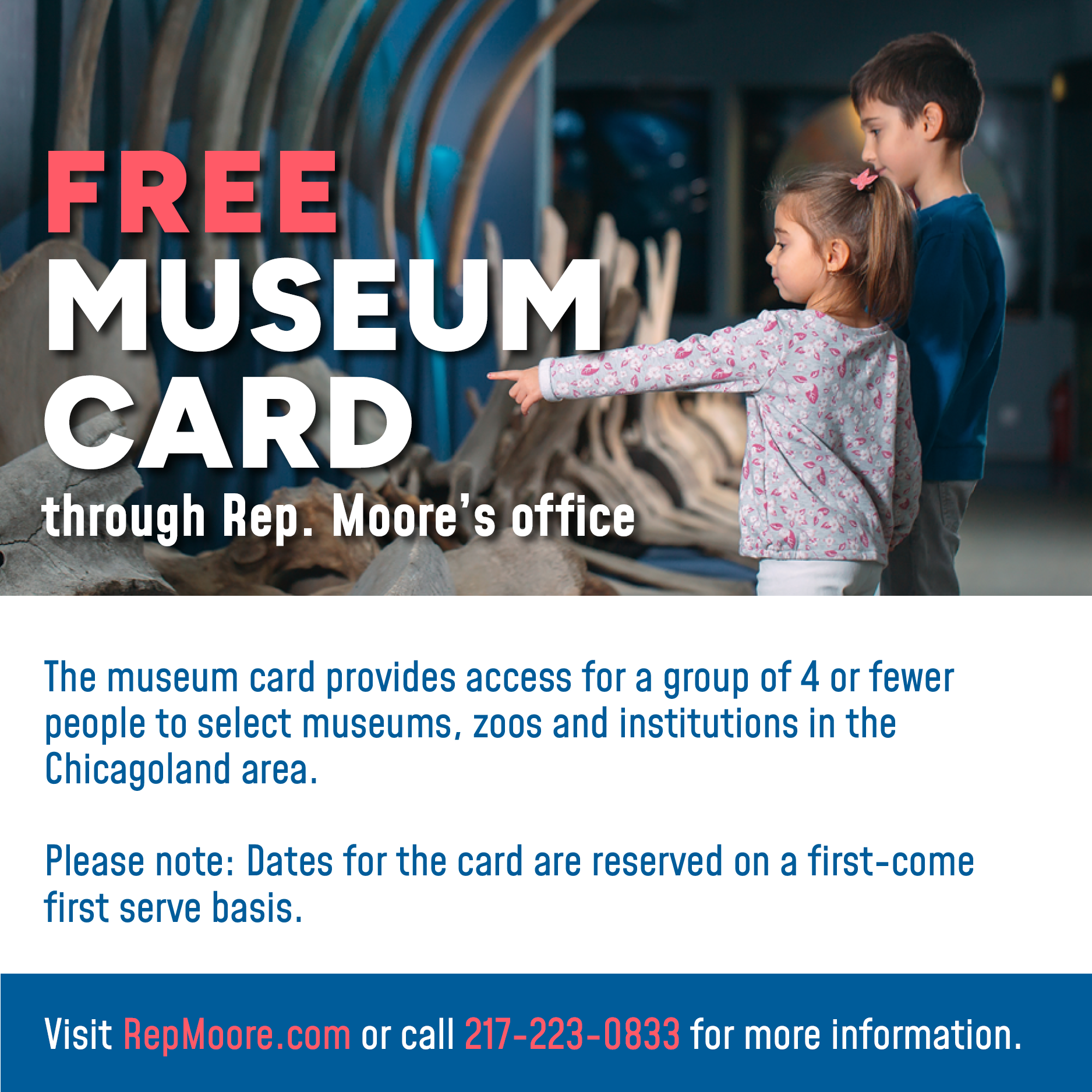 Rep. Kyle Moore Offers Free Museums in the Park Constituent Card